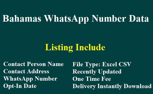 巴哈马 Whatsapp 数据