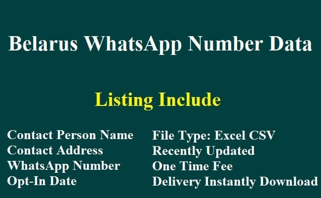 白俄罗斯 Whatsapp 数据