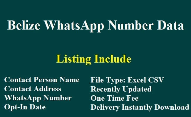 伯利兹 Whatsapp 数据