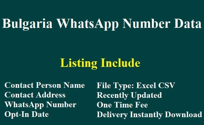 保加利亚 Whatsapp 数据