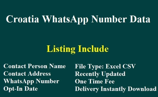 克罗地亚 Whatsapp 数据