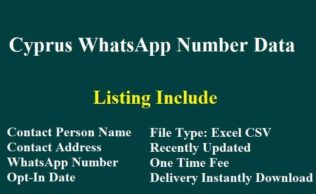 塞浦路斯 Whatsapp 数据