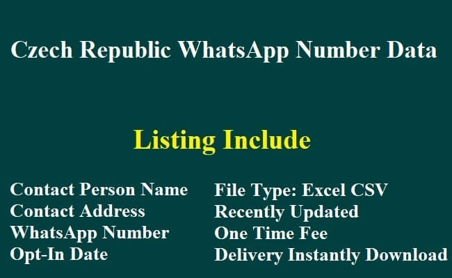 捷克共和国 Whatsapp 数据