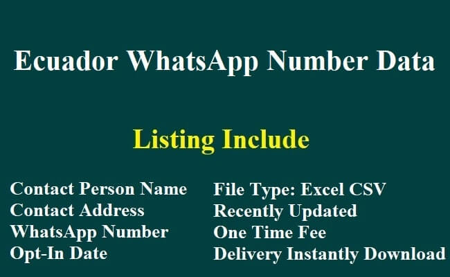 厄瓜多尔 Whatsapp 数据