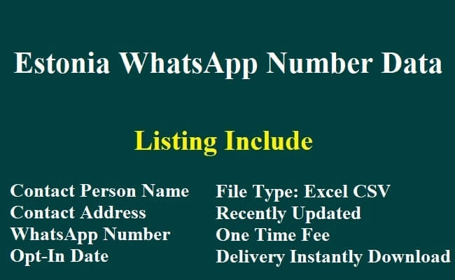 爱沙尼亚 Whatsapp 数据